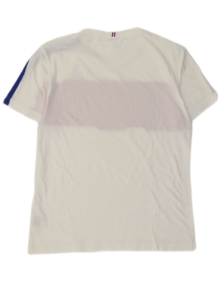 LE COQ SPORTIF Tricou Bărbați Top Mediu Alb Bumbac Colorblock