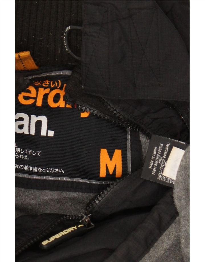 Jachetă Windbreaker cu glugă Superdry pentru femei UK 14 Medium Black Nylon