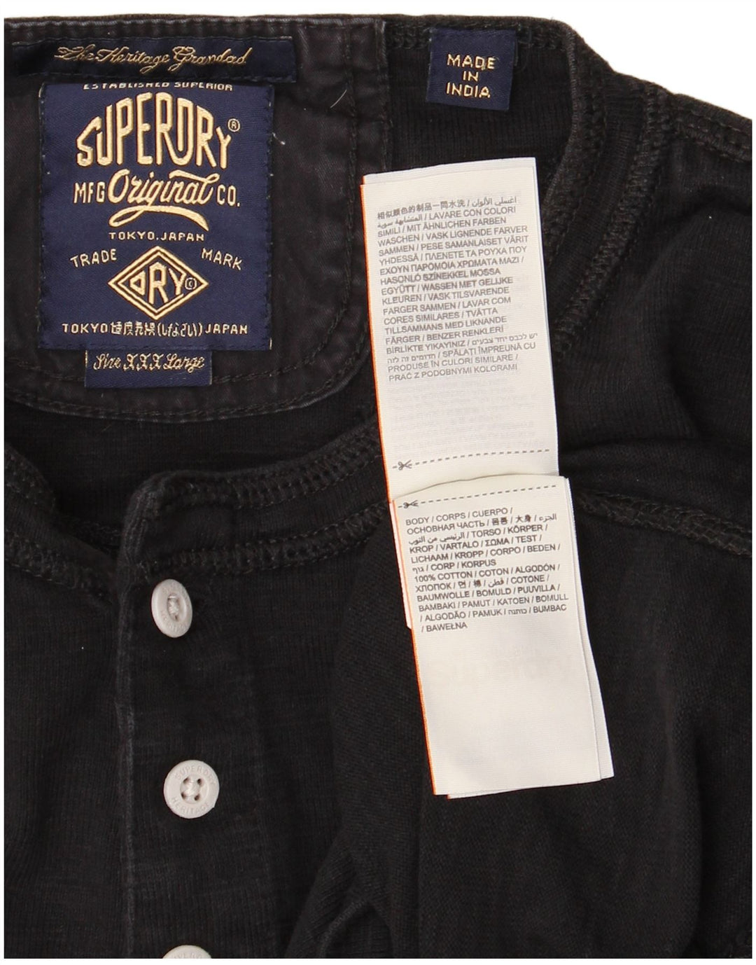 SUPERDRY Tricou Bărbați Top 3XL Bumbac Negru