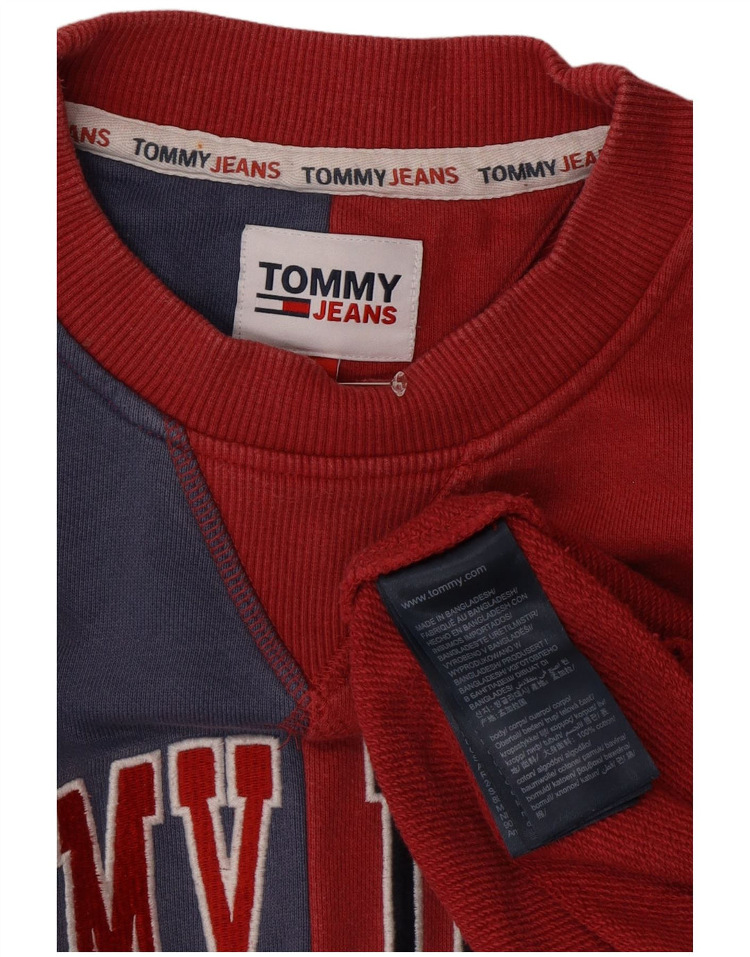 Hanorac grafic pentru bărbați Tommy Hilfiger Pulover XL, roșu, bumbac color bloc