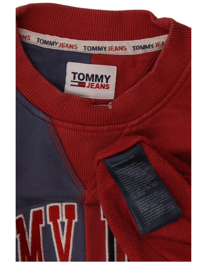 Hanorac grafic pentru bărbați Tommy Hilfiger Pulover XL, roșu, bumbac color bloc