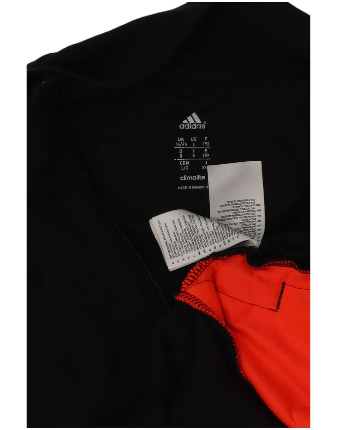 Adidas Mens Climalite Trening Top Jacket UK 44/46 Large Black Bumbac