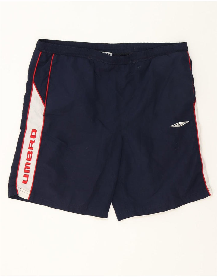 UMBRO Pantaloni scurți de înot grafic pentru bărbați, medii, albastru marin, poliester color bloc