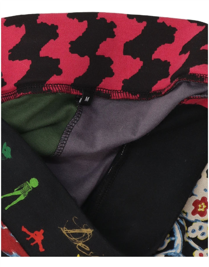 Fustă A-Line Desigual pentru femei, medie W32, bumbac mozaic negru