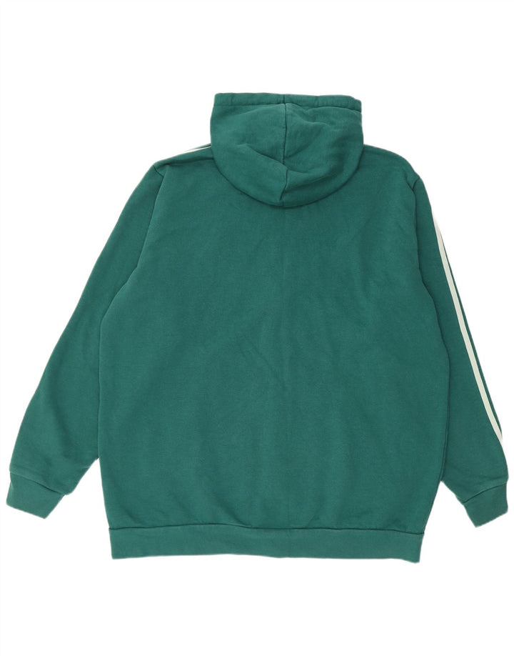 Pulover ADIDAS pentru bărbați, cu fermoar, bumbac verde XL
