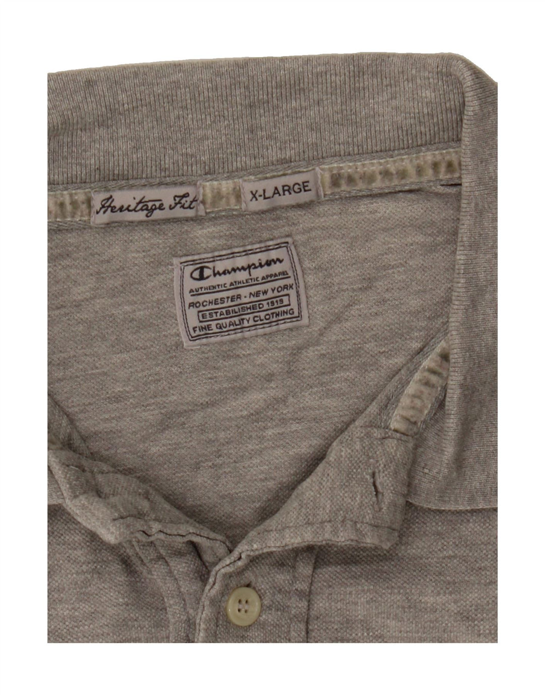 CHAMPION Mens Heritage Fit Polo Shirt XL Grey Vintage Champion and Second-Hand Champion from Messina Hembry 