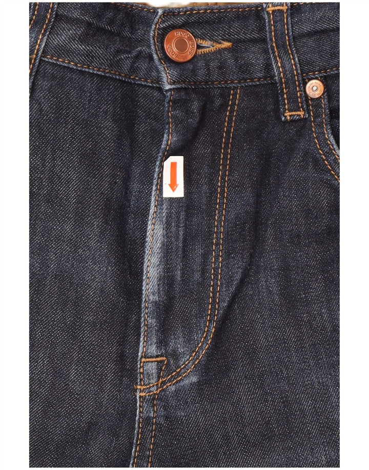 Blugi drepti pentru bărbați HUGO BOSS L31 L34 Bumbac bleumarin