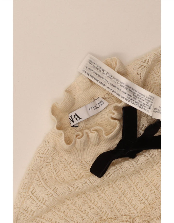 Pulover cu gâtul țestoasă pentru femei Zara UK 8 Small Off White