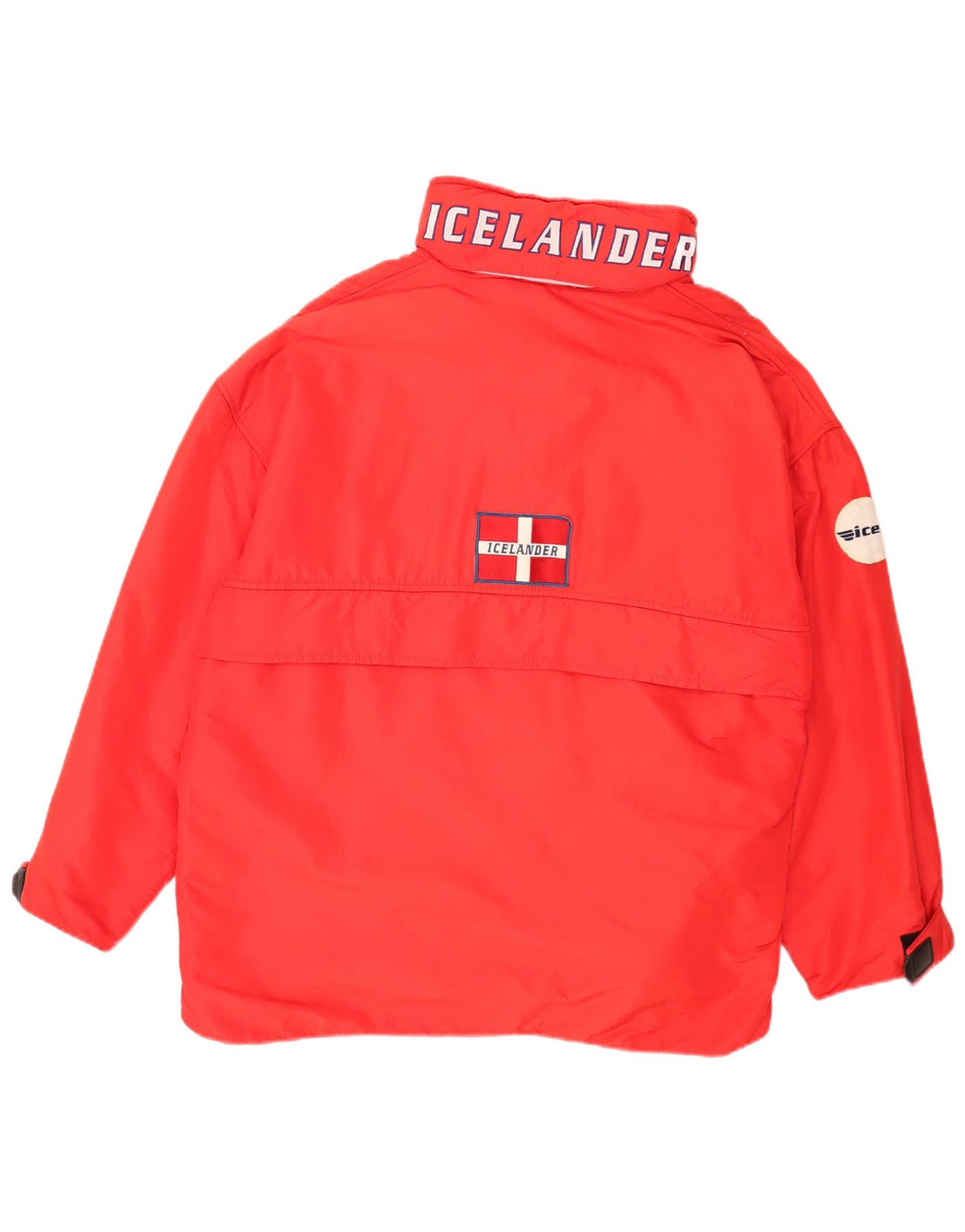 Jachetă Anorak cu glugă pentru bărbați vintage UK 40 Poliamidă roșie mare