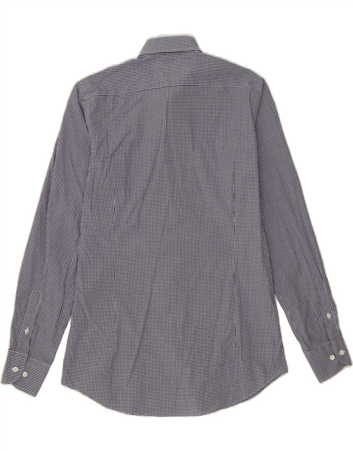 MASSIMO DUTTI Mens Slim Fit Shirt Size 15 3/4 40 Medium Navy Blue Gingham Vintage Massimo Dutti and Second-Hand Massimo Dutti from Messina Hembry 