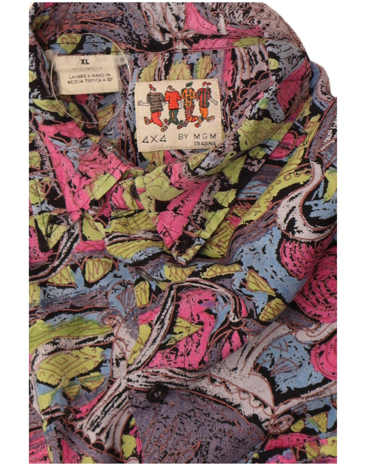 Cămașă cu mânecă scurtă pentru bărbați, cu model abstract, XL, viscoză, multicoloră