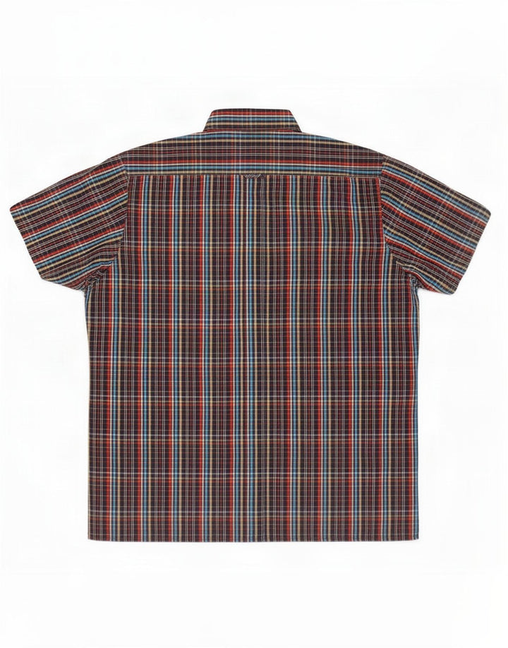 Cămașă cu mânecă scurtă pentru bărbați Ben Sherman XL, bumbac cu carouri multicolore