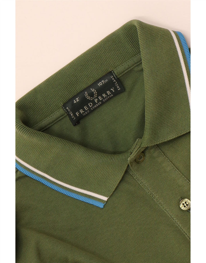 FRED PERRY Tricou polo pentru bărbați, bumbac verde mediu