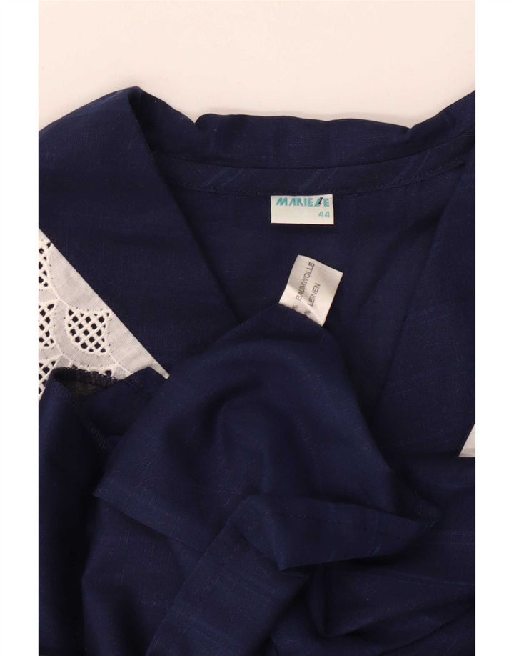 Bluză Cămașă Vintage Femei IT 44 Medium Bleumarin Dună