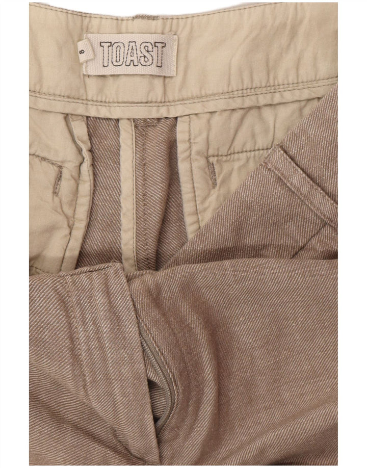 Pantaloni chino pentru femei cu picioare largi TOAST UK 8 Small W28 L33 Bej Clasic