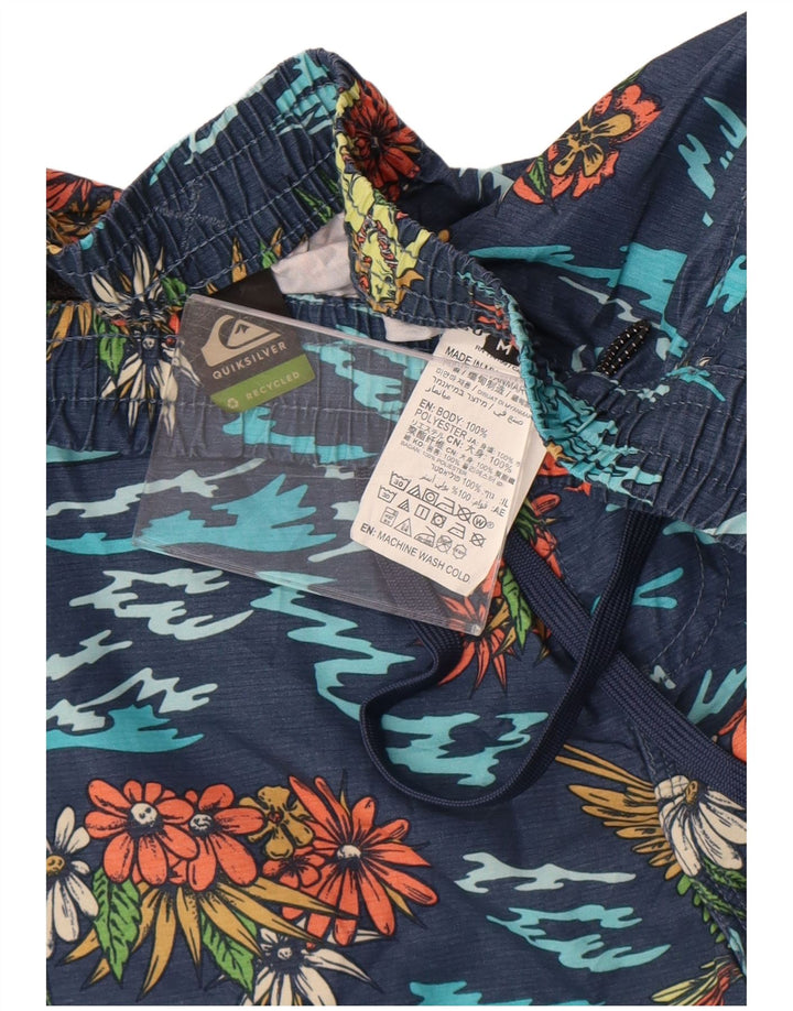 Pantaloni scurți de înot Quiksilver pentru bărbați, poliester floral, albastru marin mediu