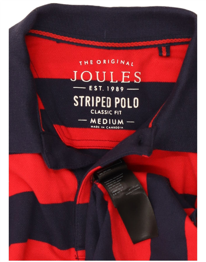 Tricou polo pentru bărbați Joules Classic Fit, bumbac cu dungi roșii medii