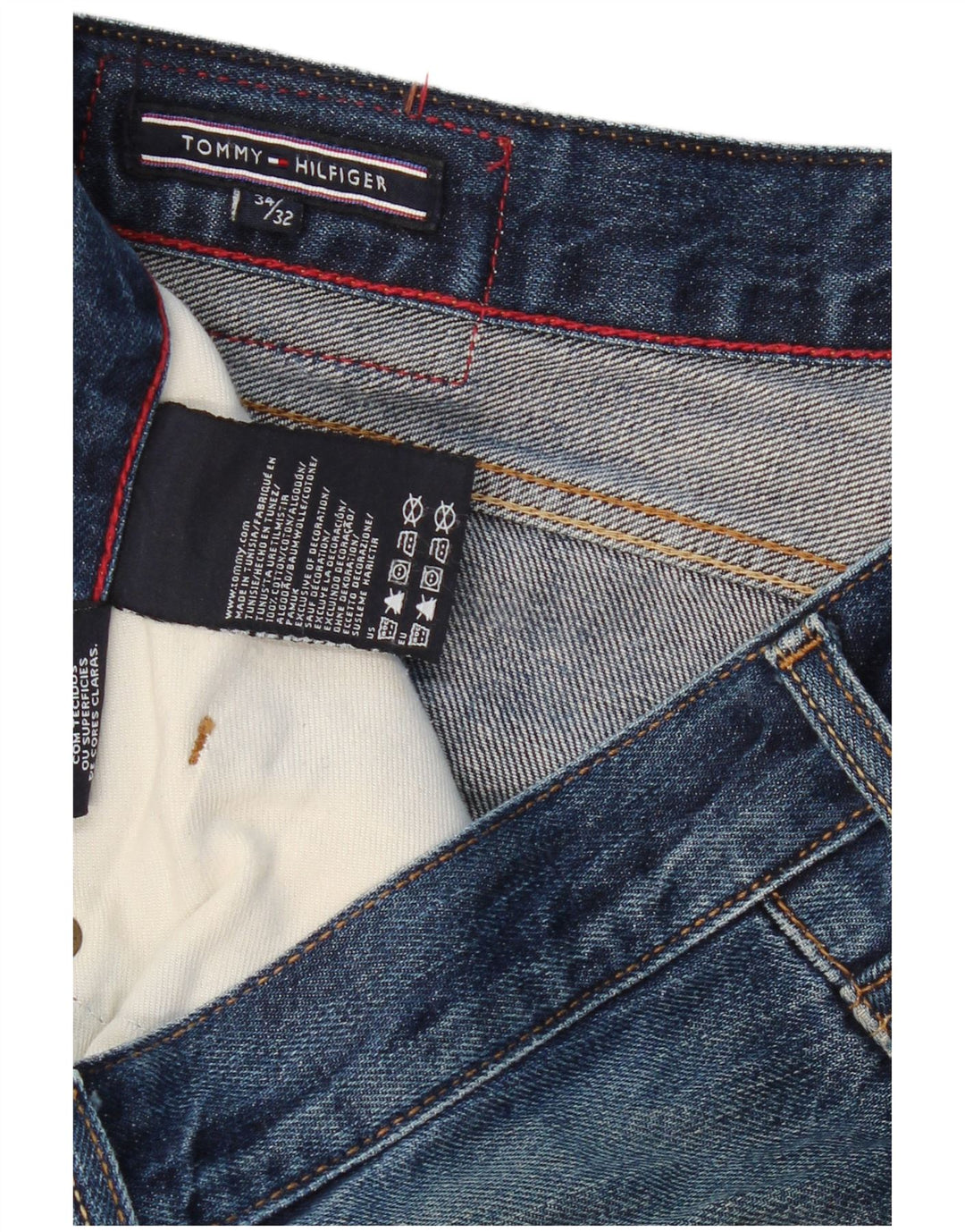 TOMMY HILFIGER Blugi drepte pentru bărbați W34 L32 Bumbac albastru