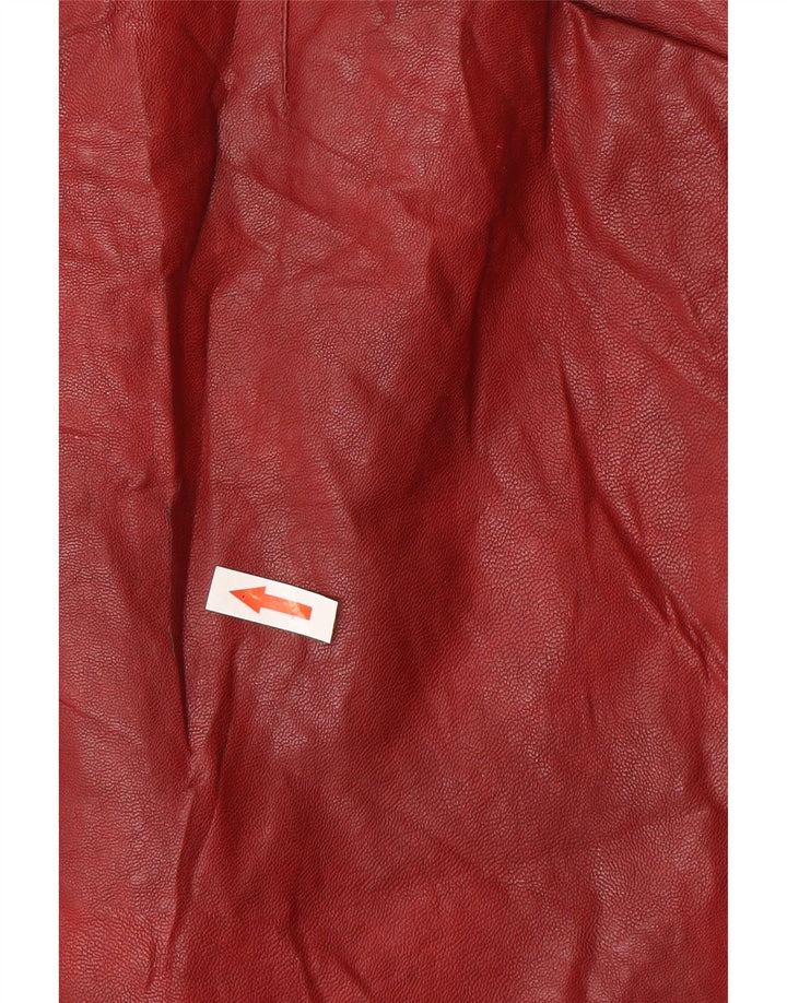 Fusta din piele pentru femei Zara Mic W26 Burgundy