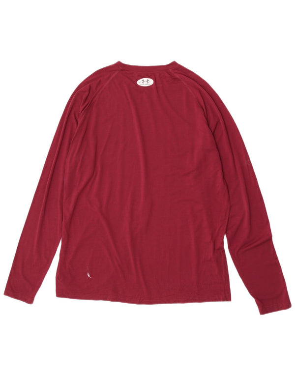 Top grafic pentru bărbați Under Armour cu mânecă lungă XL Bordeaux Poliester