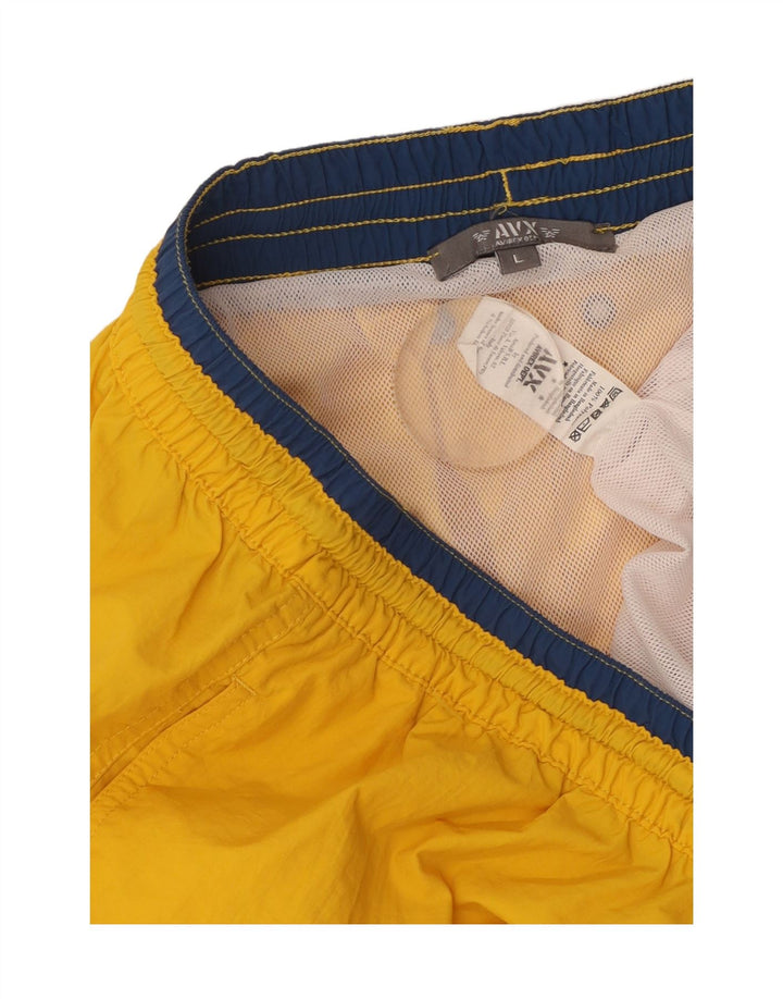 AVIREX Mens Swimming Shorts Large Yellow Polyester