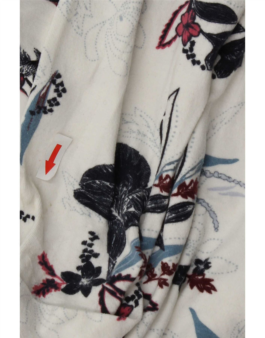Marks & Spencer Top pentru femei cu mânecă lungă UK 12 Medium White Floral Viscose