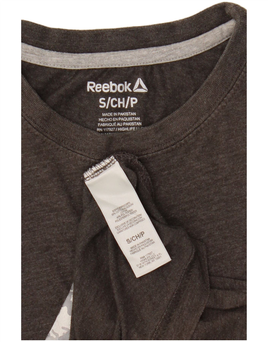 Tricou grafic Reebok pentru bărbați Top mic, gri, bumbac