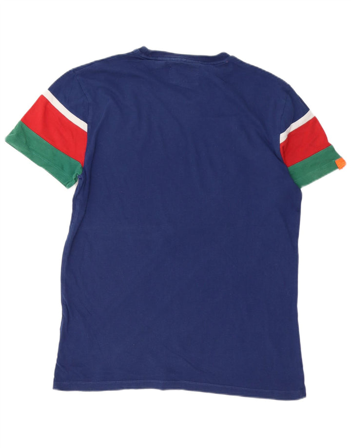 Tricou pentru bărbați SUPERDRY Top mare, albastru bleumarin, bumbac color bloc