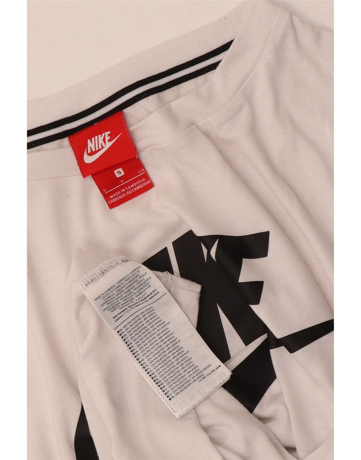 Tricou grafic Nike pentru femei Top UK 10 Small Poliester alb