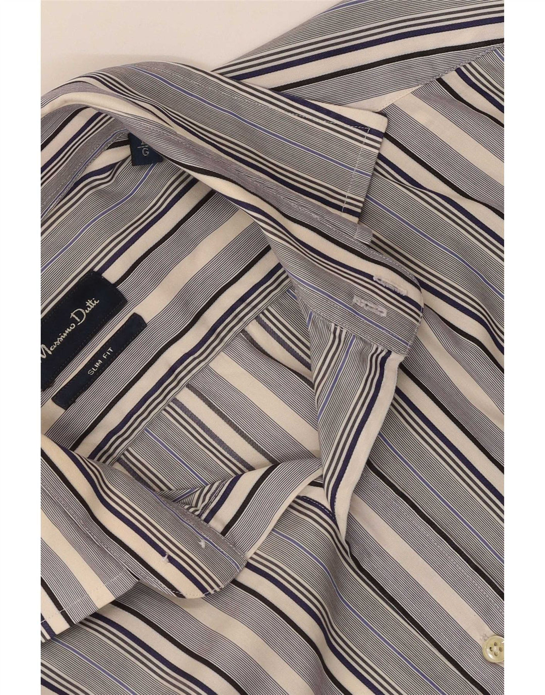 Massimo Dutti Cămașă Slim Fit pentru bărbați, cu dungi mari, albastre