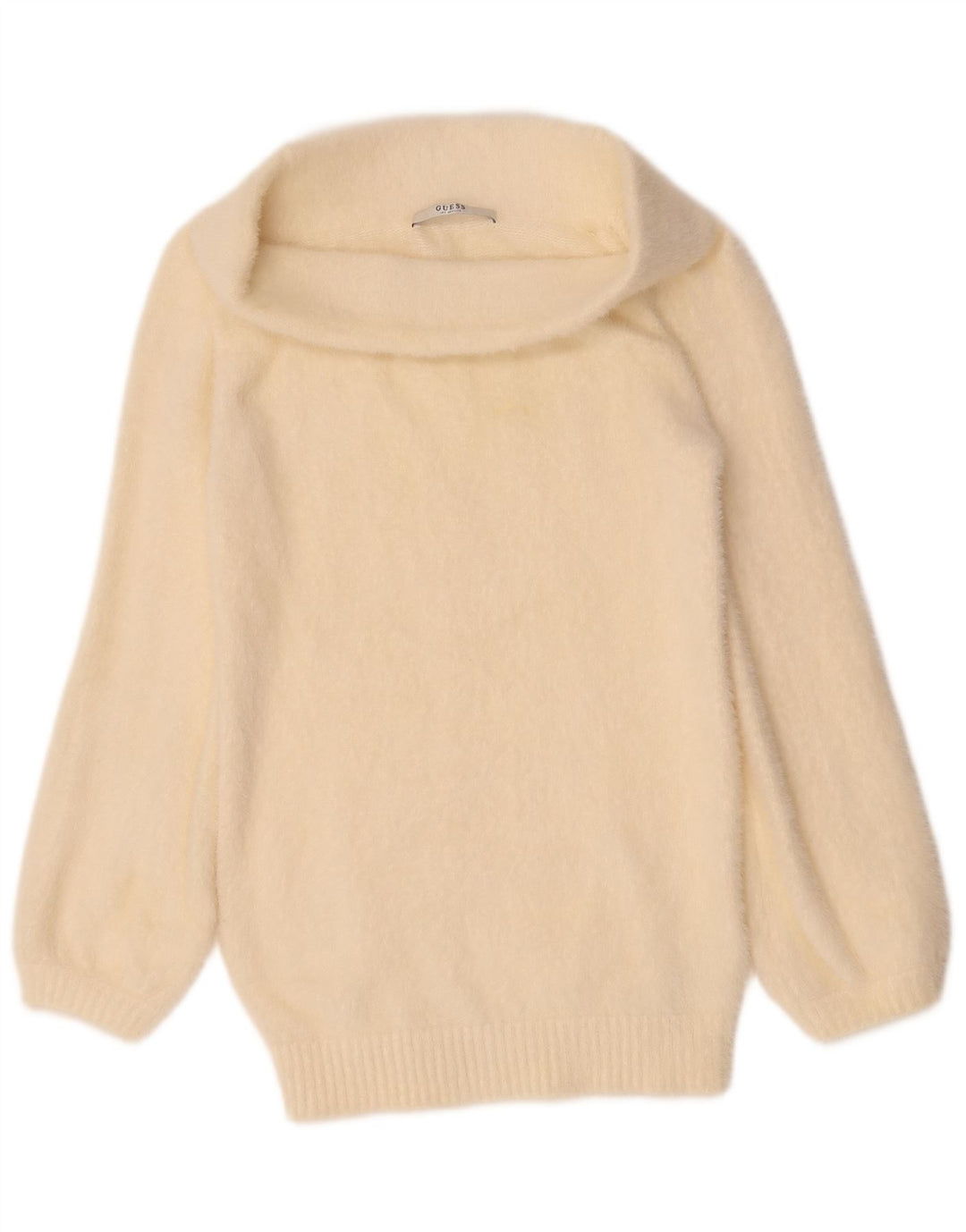 Guess Pulover supradimensionat cu gât rulat pentru femei UK 4 XS Poliamidă alb