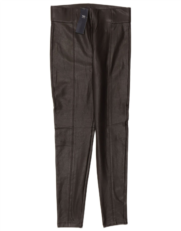 Leggings din piele artificială pentru femei Marks & Spencer UK 8 Poliester maro mic