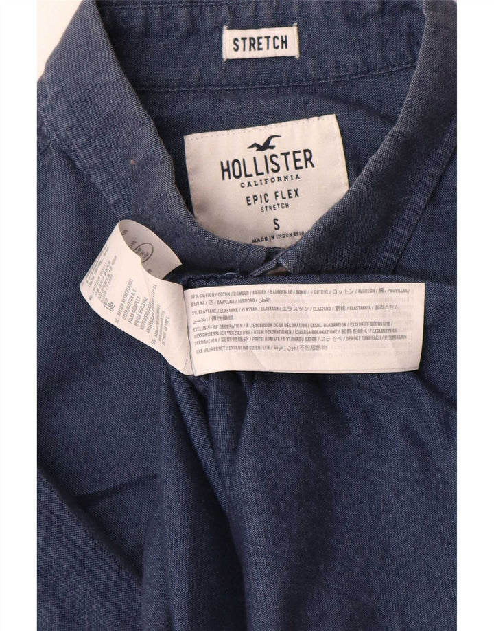 Cămașă Hollister pentru bărbați, mică, bleumarin, bumbac