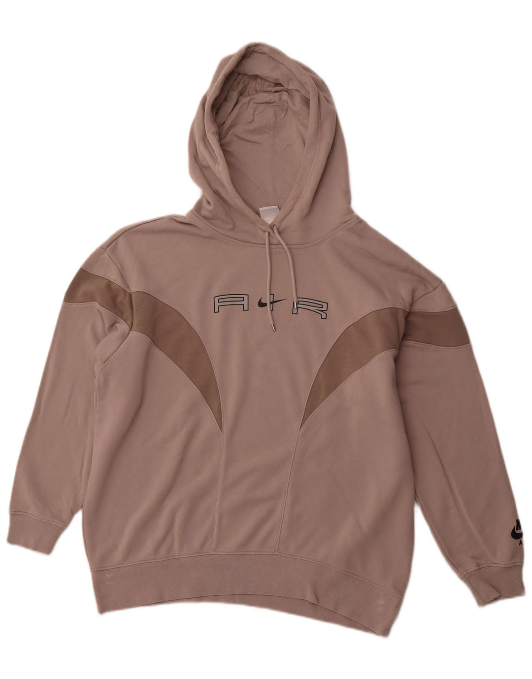 Pulover NIKE pentru bărbați, loose fit, cu glugă, maro, bumbac color bloc