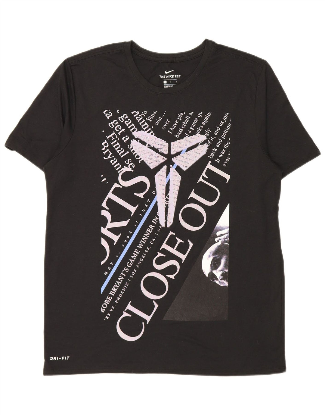 Tricou grafic Nike Dri Fit pentru bărbați Top mare din poliester negru