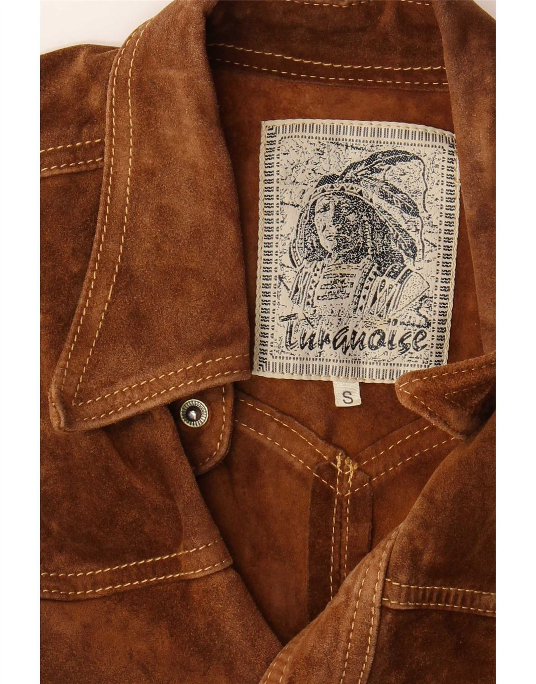 Gilet vintage pentru bărbați din piele intoarsa UK 36 mic maro
