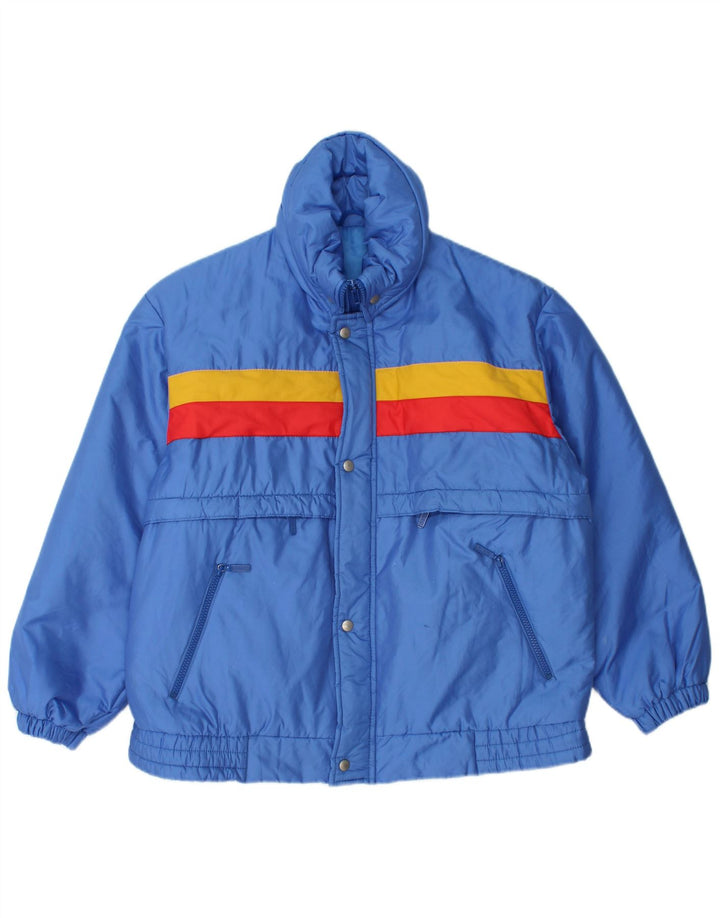 Jachetă căptușită cu glugă pentru bărbați VINTAGE UK 36 Small Blue Colorblock Poliamidă