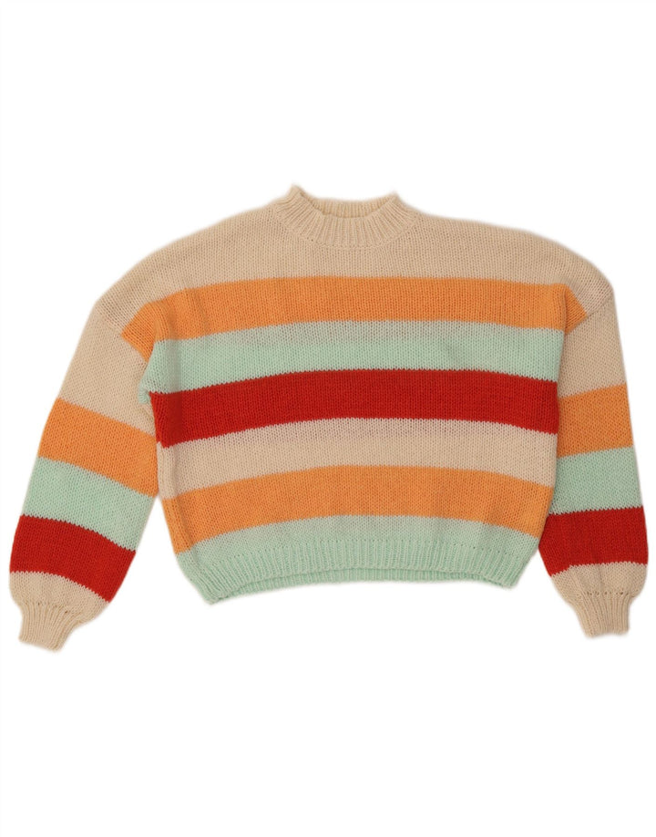 VINTAGE Pulover cu gât țestoasă pentru femei UK 10 Mic Multicolor