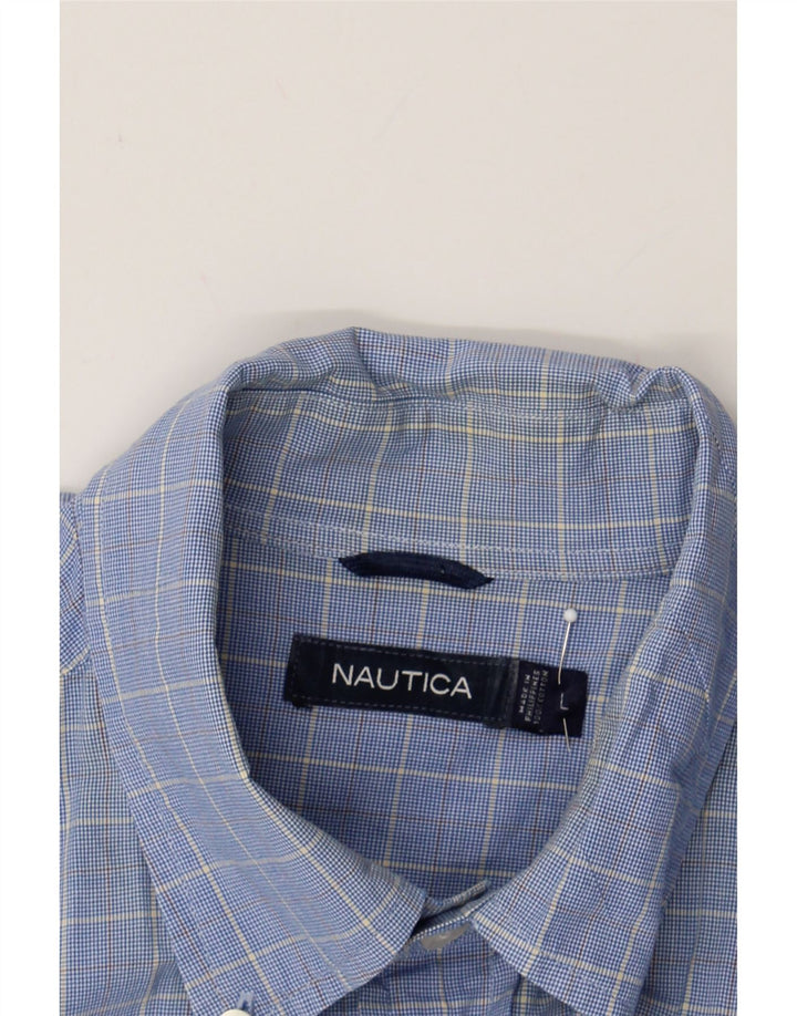 NAUTICA Mens Shirt Large Blue Check Cotton Vintage Nautica and Second-Hand Nautica from Messina Hembry 