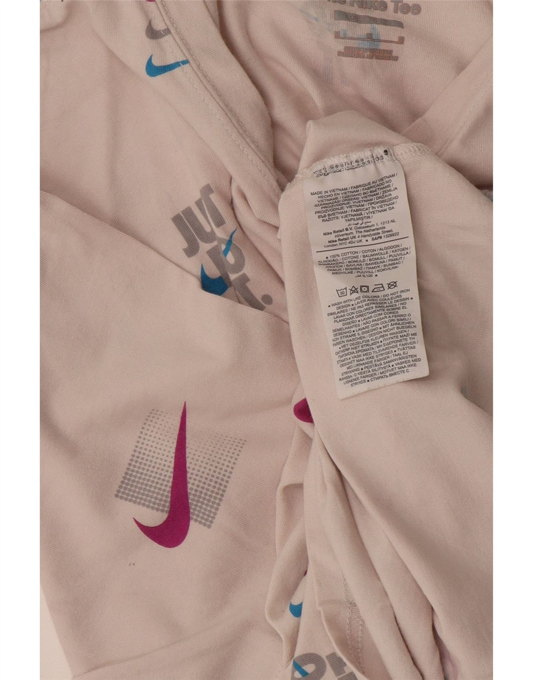 Tricou grafic Nike pentru bărbați, cu croiala lejeră Top, bumbac alb mediu