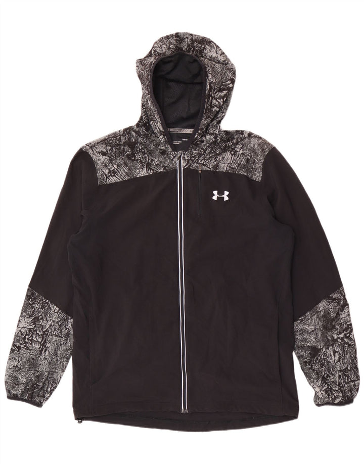 Jachetă de trening cu glugă Under Armour pentru bărbați, mare, neagră, geometrică