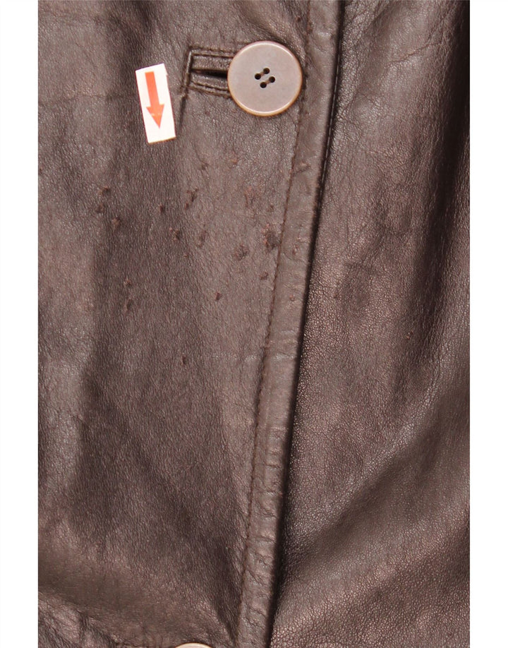 Palton din piele vintage pentru femei IT 44 piele maro medie