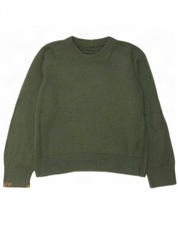 Pulover pentru bărbați Abercrombie & Fitch, cu gât crew, din bumbac verde mic