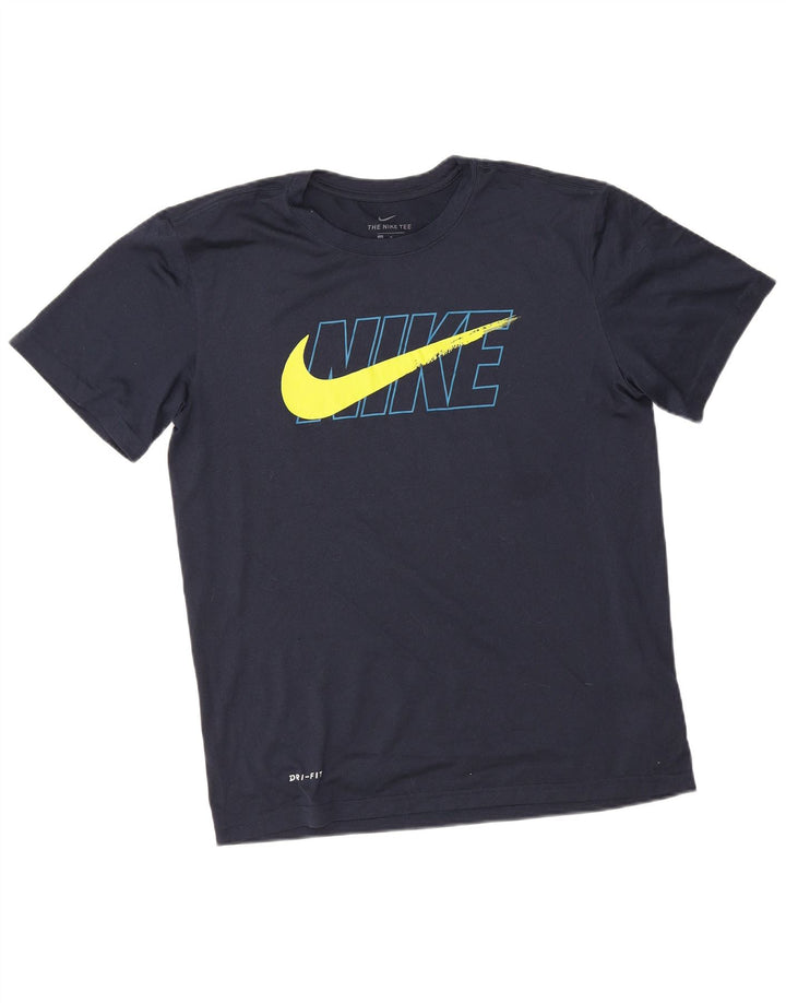 Tricou grafic Nike Dri Fit pentru bărbați Top Mediu Poliester bleumarin