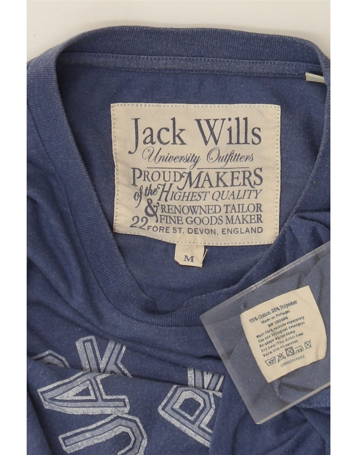 Tricou cu grafic Jack Wills pentru bărbați Top din bumbac albastru mediu