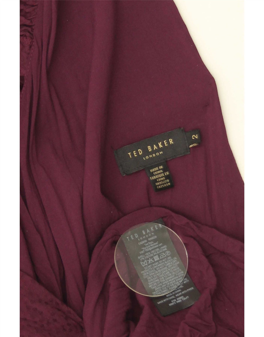 Rochie Maxi Ted Baker pentru femei Mărimea 2 Viscoză Burgundy mică