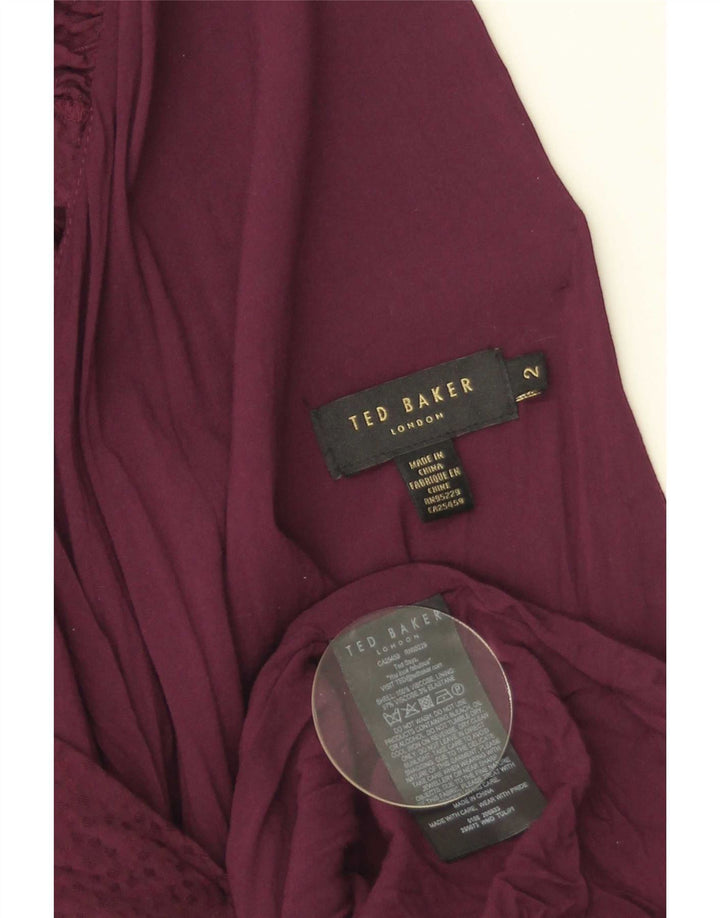 Rochie Maxi Ted Baker pentru femei Mărimea 2 Viscoză Burgundy mică