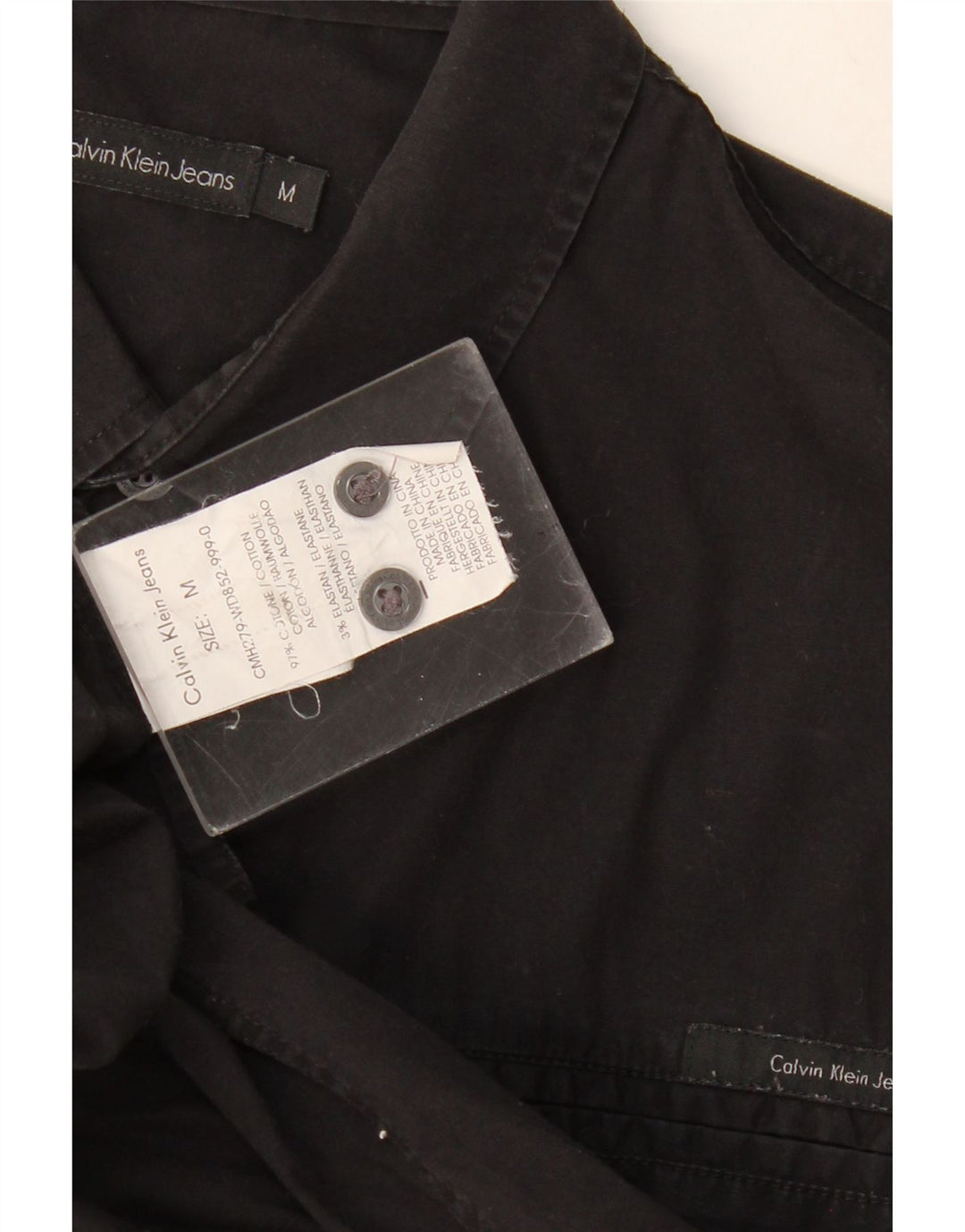 Cămașă Calvin Klein pentru bărbați, bumbac mediu negru