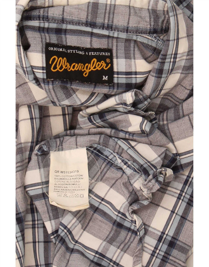 Cămașă pentru bărbați Wrangler, bumbac cu carouri albastru mediu