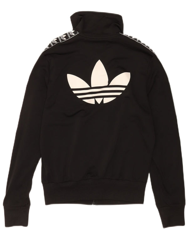 Jachetă de top cu trening grafic Adidas pentru femei UK 10 Small Black Sports